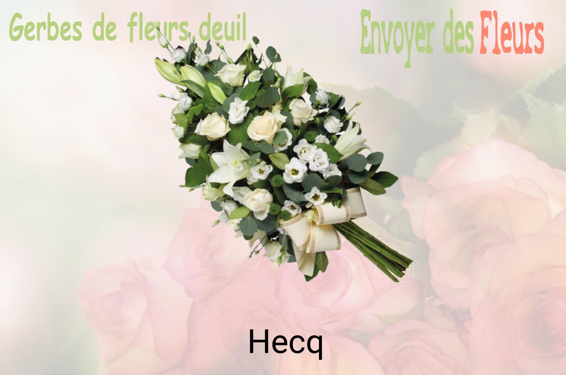 Gerbe de fleurs de deuil livrée à Hecq